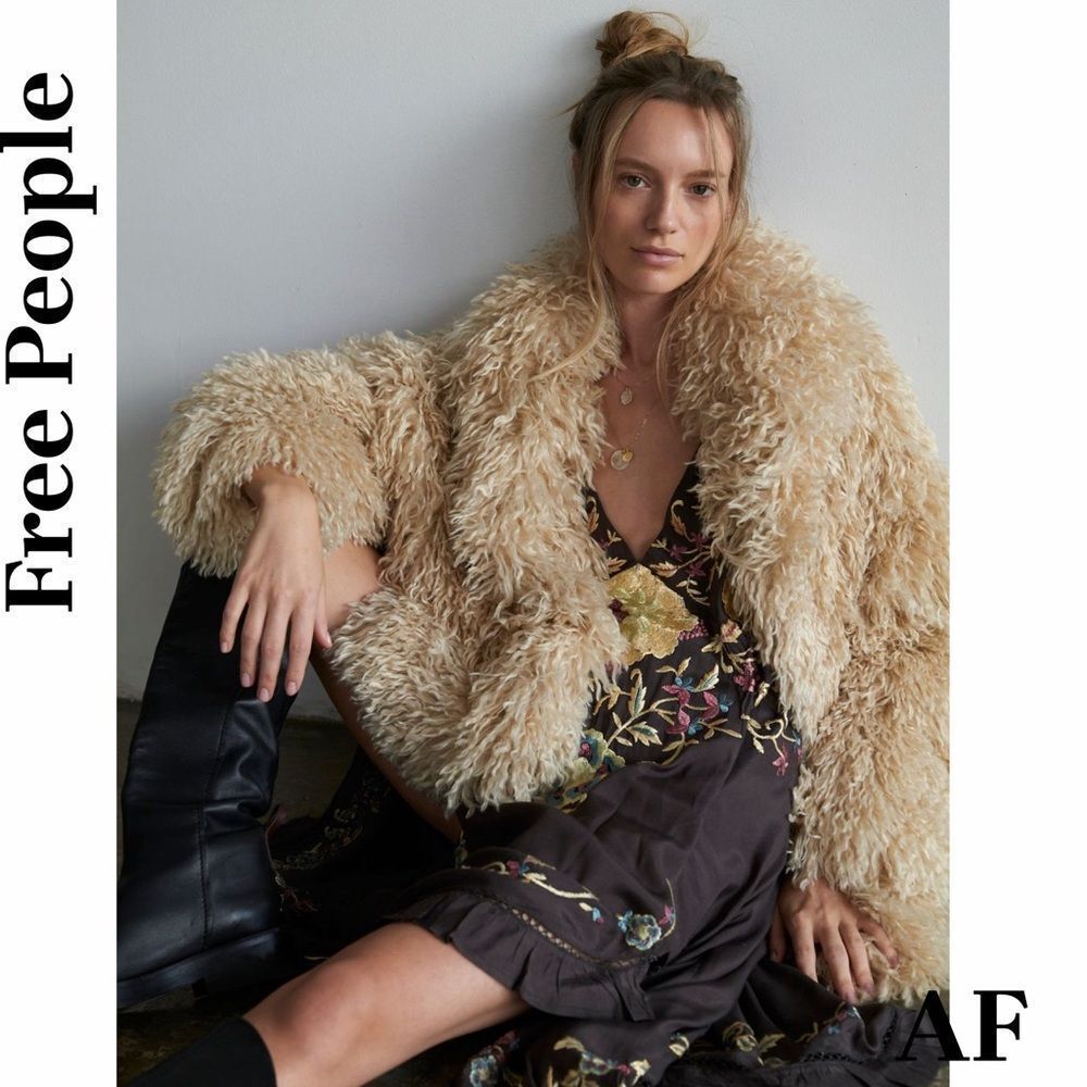 Free People Stargazer Fur Jacket In Ivory New Various Sizes - Picture 3 of 11